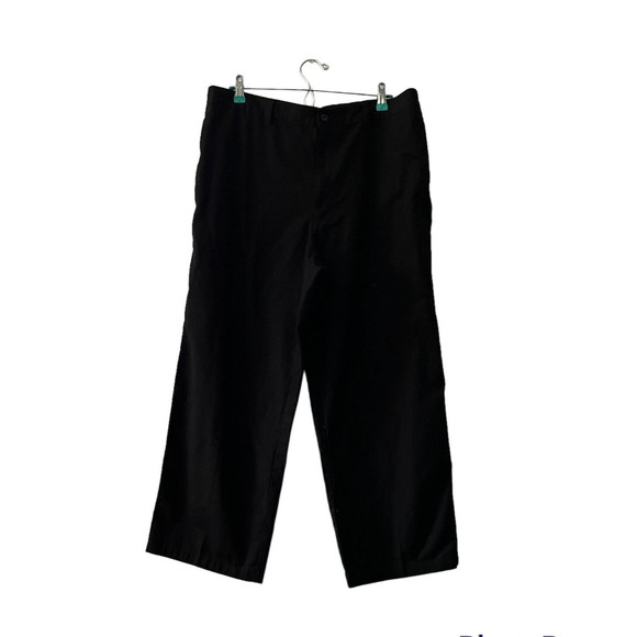 George Black Capri Cropped Pants Pedal Pusher Women's Size 40x29 Elastic Waist - Picture 1 of 7